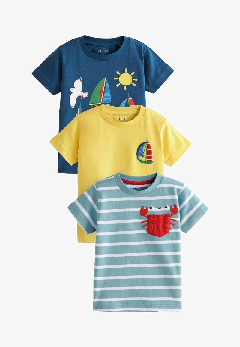 Next SHORT SLEEVE CHARACTER 3 PACK STANDARD - T-shirt print - yellow blue