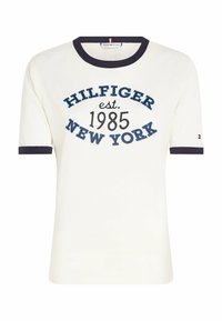 Tommy Hilfiger VARSITY RINGER - T-shirt imprimé - ancient white