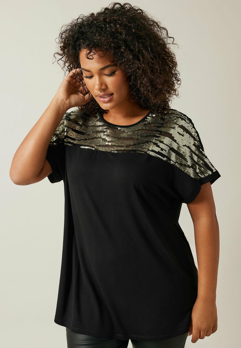 Evans SEQUIN EMBELLISHED - Printtipaita - gold