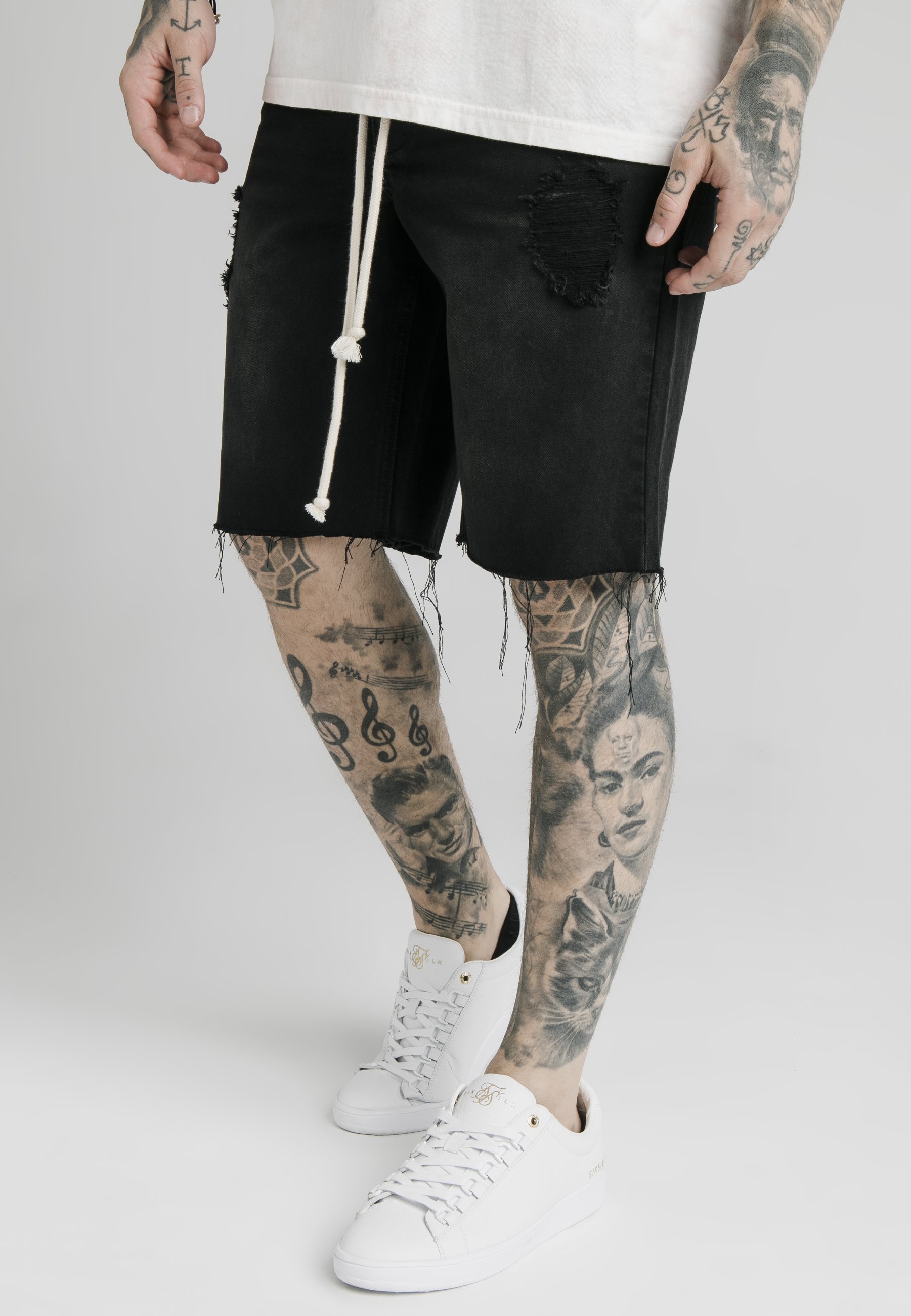 SIKSILK Shorts vaqueros - washed black/negro - Zalando.es