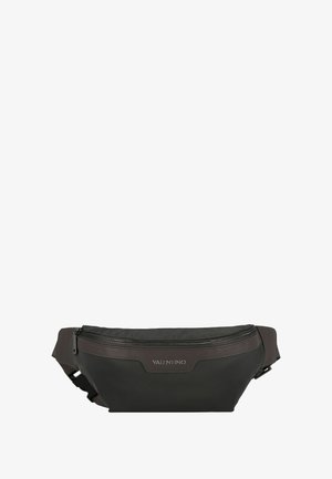 Bolso de cintura negro de Valentino con bolsillo delantero con cremallera y correa ajustable.