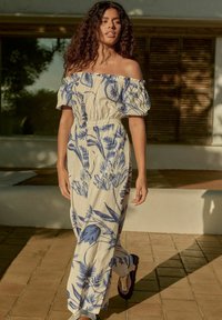 Next OFF SHOULDER WIDE LEG - Overall / Jumpsuit - white blue