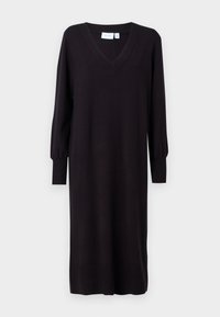 VIAMANDA LONG V NECK DRESS - Stickad klänning - black