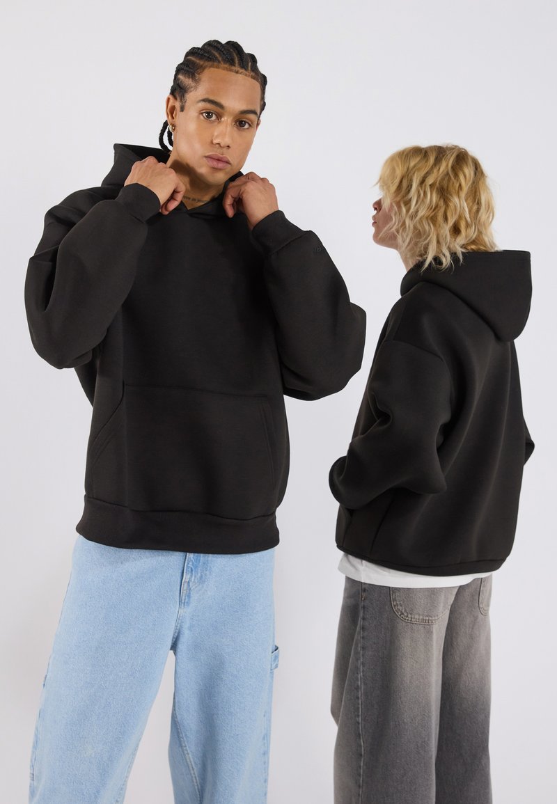 YOURTURN OVERSIZED SCUBA HOODIE UNISEX - Felpa - true black