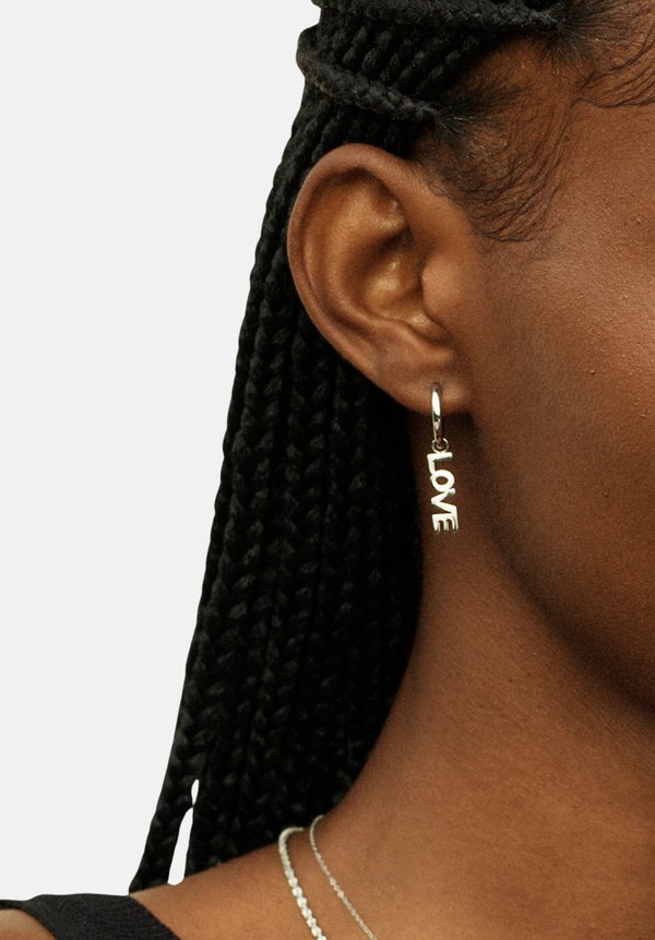 LOVE HOOPS - Ohrringe - steel