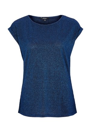 T-shirt med print - mottled dark blue