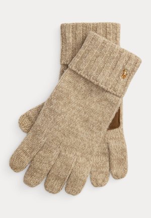 Polo Ralph Lauren, LEATHER-TRIM WOOL TOUCH SCREEN GLOVES - Gants - beige