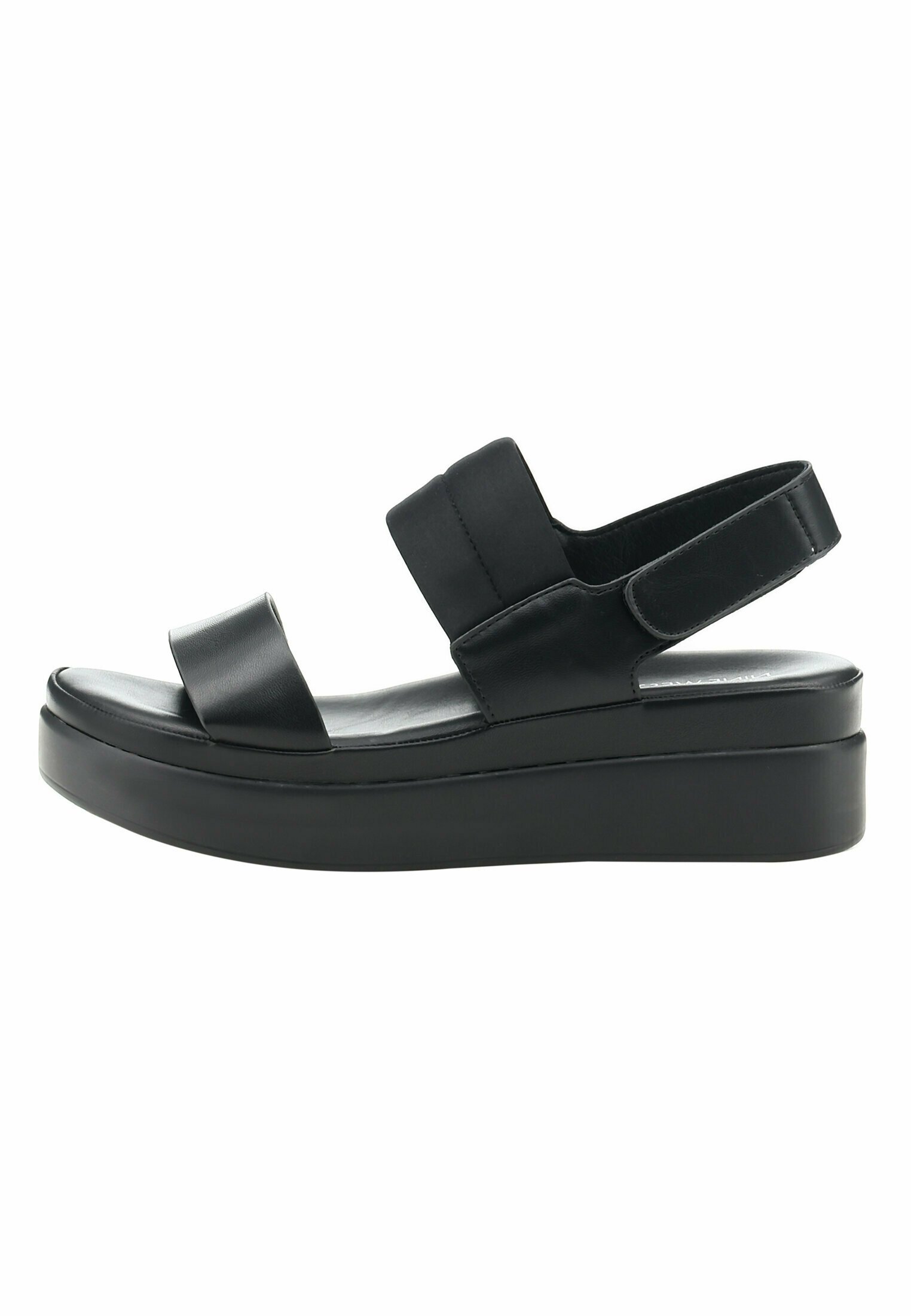 solid black platform sandals