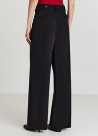 Calliope WIDE LEG CON ALAMARI - Stoffhose - ultrablack