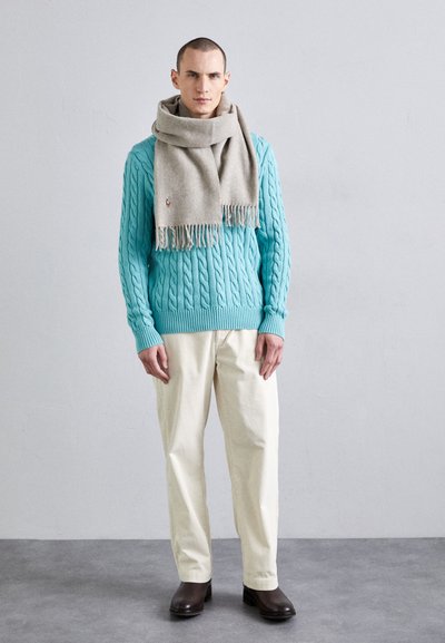 Polo Ralph Lauren FRINGE VIRGIN WOOL SCARF - Šal - oatmeal heather
