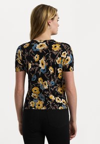 Lauren Ralph Lauren FLORAL COTTON BLEND SHORT SLEEVE JUMPER - Marškinėliai su spaudiniu - black/multi