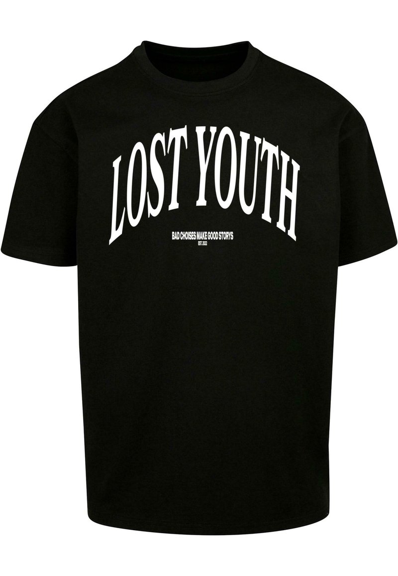Lost Youth T-shirt print zwart