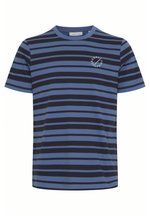 Casual Friday CFTHOR 0059 Y/D STRIPED - T-Shirt print - bijou blue 