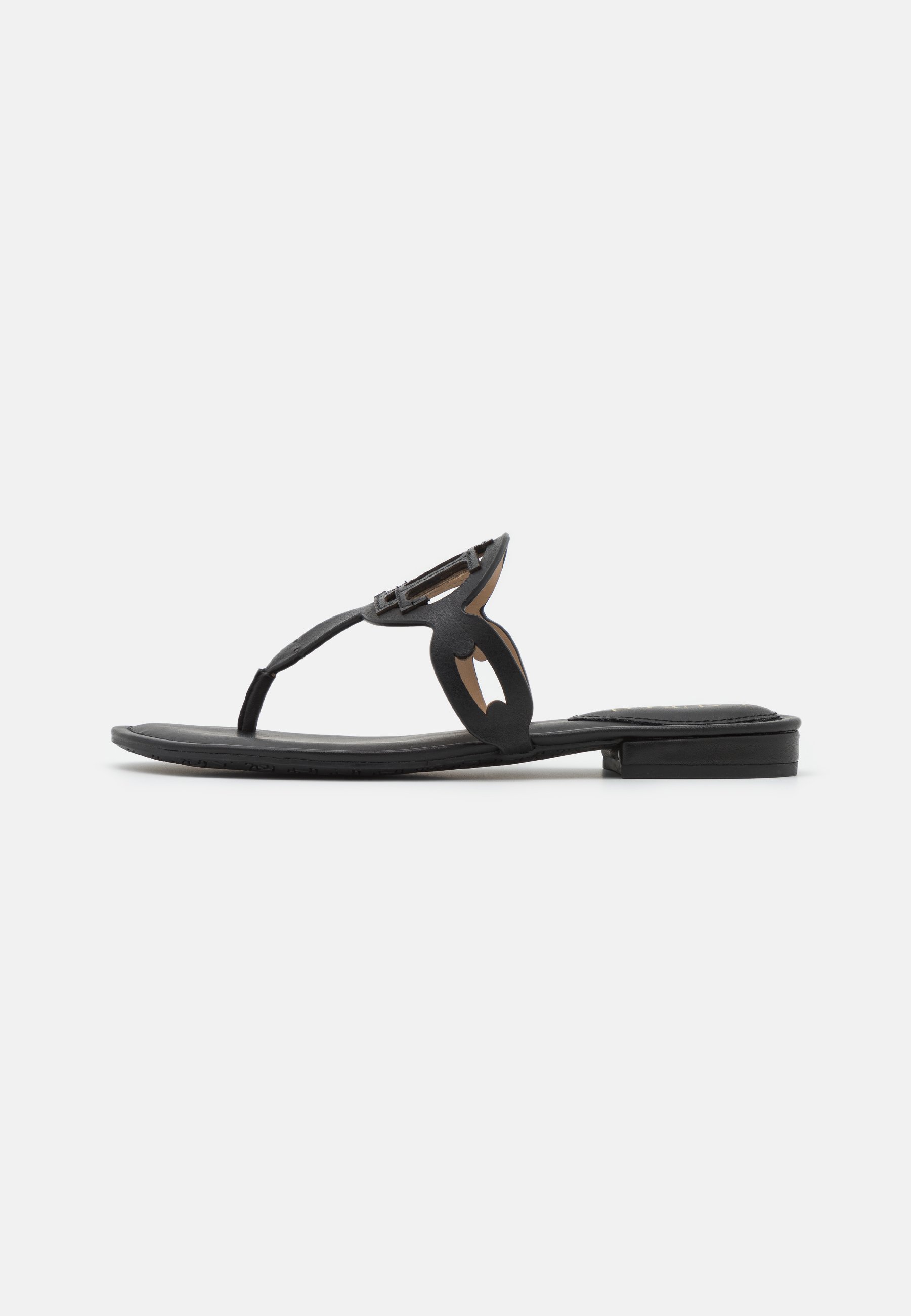 Lauren Ralph Lauren AUDRIE BURNISHED LEATHER SANDAL - Sandalias de dedo -  black/negro - Zalando.es