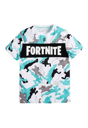 WHITE FORTNITE CAMOUFLAGE T-SHIRT (10-16YRS) - Triko s potiskem - white