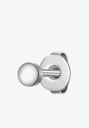 Round chrome door hook with a ball tip and circular base. Features a smooth, reflective surface and minimalist design. Wall-mounted hardware.