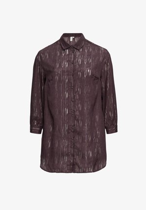 QS, TRANSPARENTE LONG-BLUSE MIT SILBER-GLANZ - Chemisier - aubergine