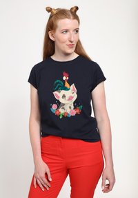 Henry Tiger MOANA TROPICAL BUDDIES - Triko s potiskem - navy blue