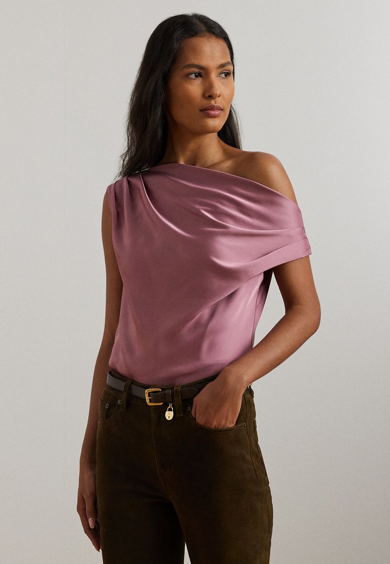 Lauren Ralph Lauren SATIN CHARMEUSE OFF THE SHOULDER BLOUSE - Blúzka - rose blush