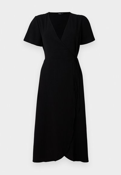 ONLCALI LIFE S/S MIDI WRAP DRESS WVN - Robe de jour - black