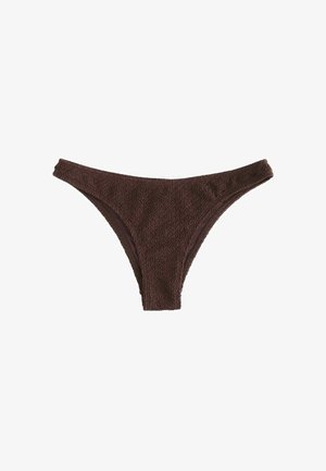 Brun texturerad bikinitrosa med lågmidjad skärning och mjuk innerfoder. Har ett mjukt, stretchigt material för komfort.