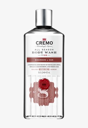 Cremo All Season Body Wash Nr. 08 Bourbon & Oak, 16 fl oz Flasche, feuchtigkeitsspendende Formel mit Destillateur-Gewürz, Bourbon und Weiß-Eichen-Duft.