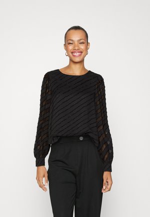 Vero Moda VMMILLE O NECK DETAIL - Blúzka - black