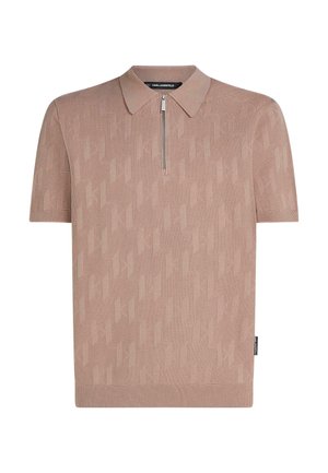KARL LAGERFELD, MONOGRAM ZIP-UP - Polosärk - woodrose