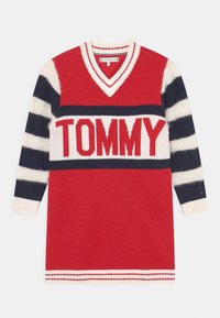 Tommy Hilfiger BOLD - Stickad klänning - deep crimson