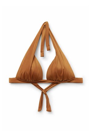 Calzedonia, SHINY SATIN TRIANGLE - Bikinitop - brown