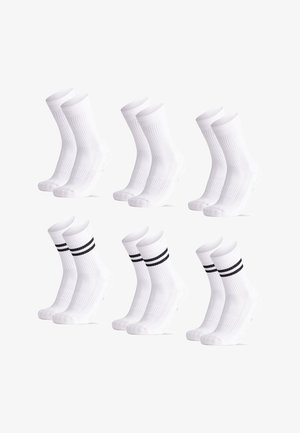 Danish Endurance, TENNIS CREW 6-PACK - Calcetines de deporte - black stripes/white