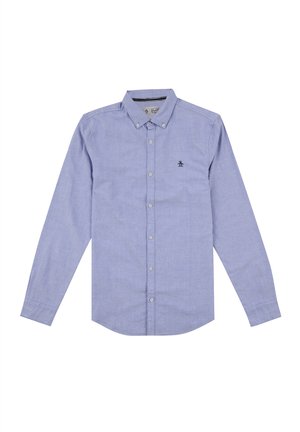 Lichtblauw overhemd met lange mouwen en knopen, gemaakt van katoen. Het heeft een button-down kraag, een klein geborduurd logo op de borst en een rechte zoom.