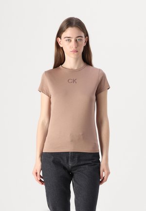 Calvin Klein SLIM - T-shirt basic - brownie