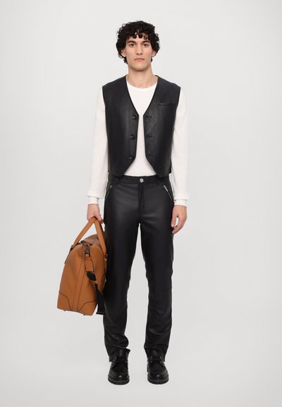 STUDIO ID MARCUS LEATHER WAISTCOAT - Veste sans manches - nappa black