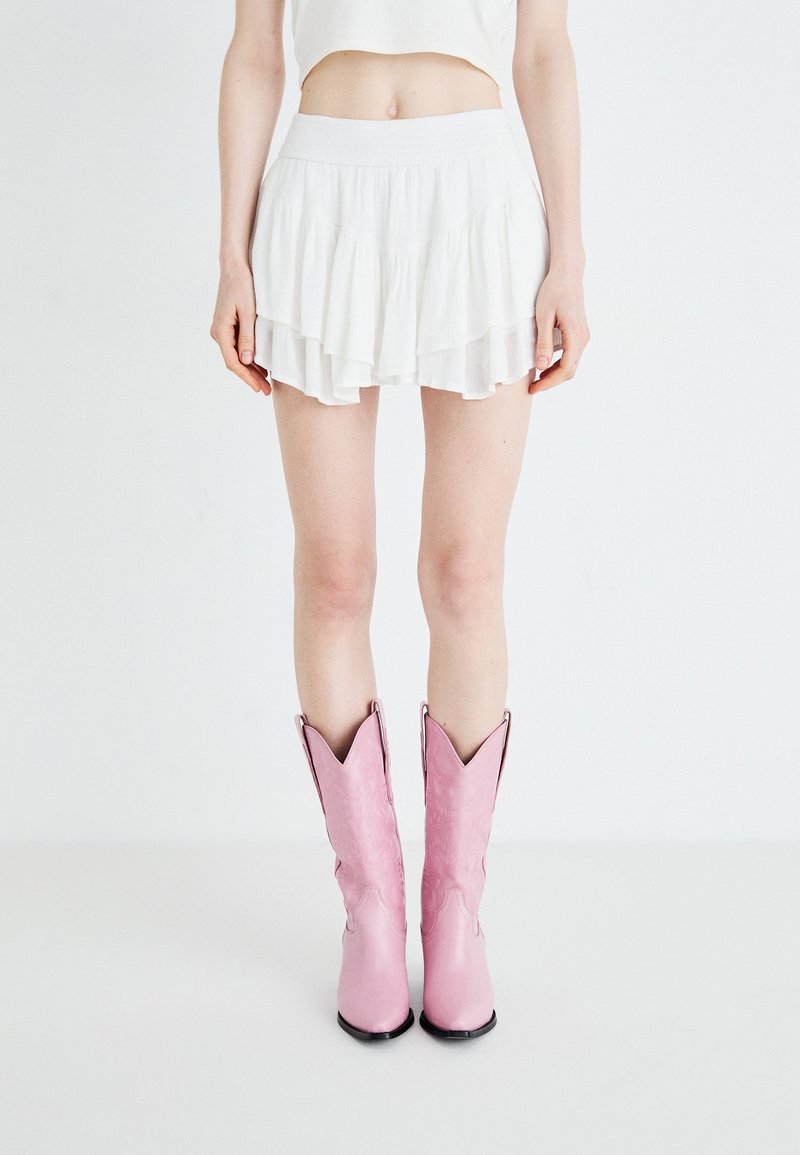Hollister Co. TIERED FEMME - Klostuotas sijonas - bright white