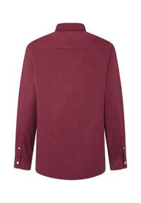 Langsleeve shirt in bordeaux, gemaakt van gladde stof. Bevat een button-down kraag, enkele rugkraag en met knopen gesloten manchetten.