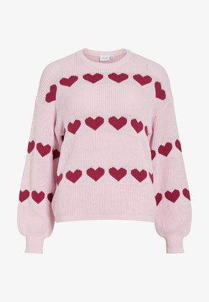 VILA VIJAMILLA O NECK - Maglione - cherry blossom/anemone