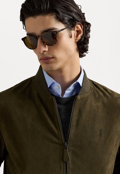 Polo Ralph Lauren SUEDE BOMBER JACKET - Bomberjacka - dark loden