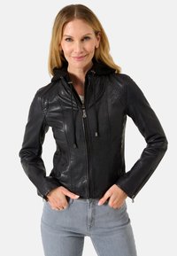 DALIA - Leather jacket - schwarz