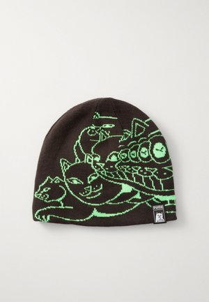 RIPNDIP REVERSABLE SKULL BEANIE UNISEX - Muts - black/fluro green