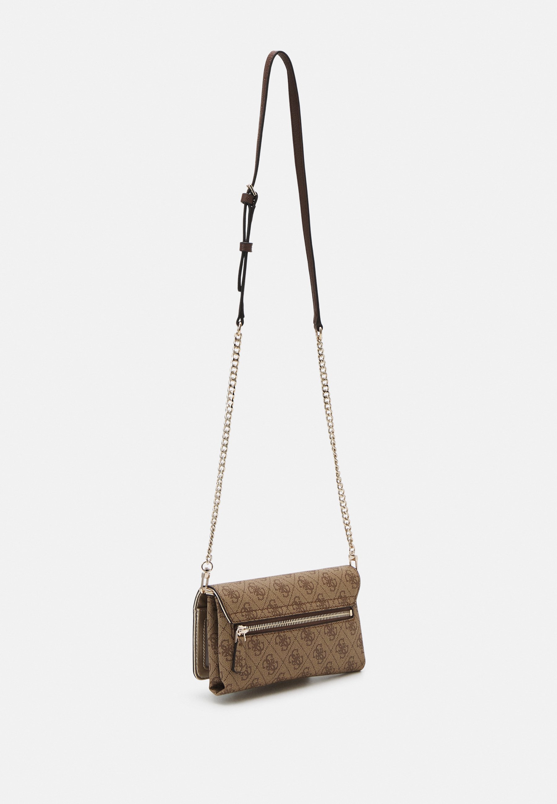 Guess NOELLE FLAP ORGANIZER - Geantă crossbody - latte logo/brown