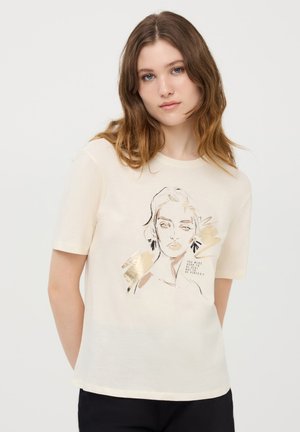 Terranova LAMINATA - T-shirt con stampa - avorio
