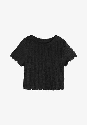Next, REGULAR FIT - TEXTURED T-SHIRT . - Tričko s potlačou - black