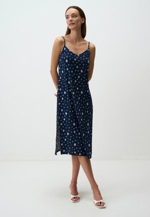 MIDI WITH V-NECK STRAPS - Freizeitkleid - dark blue