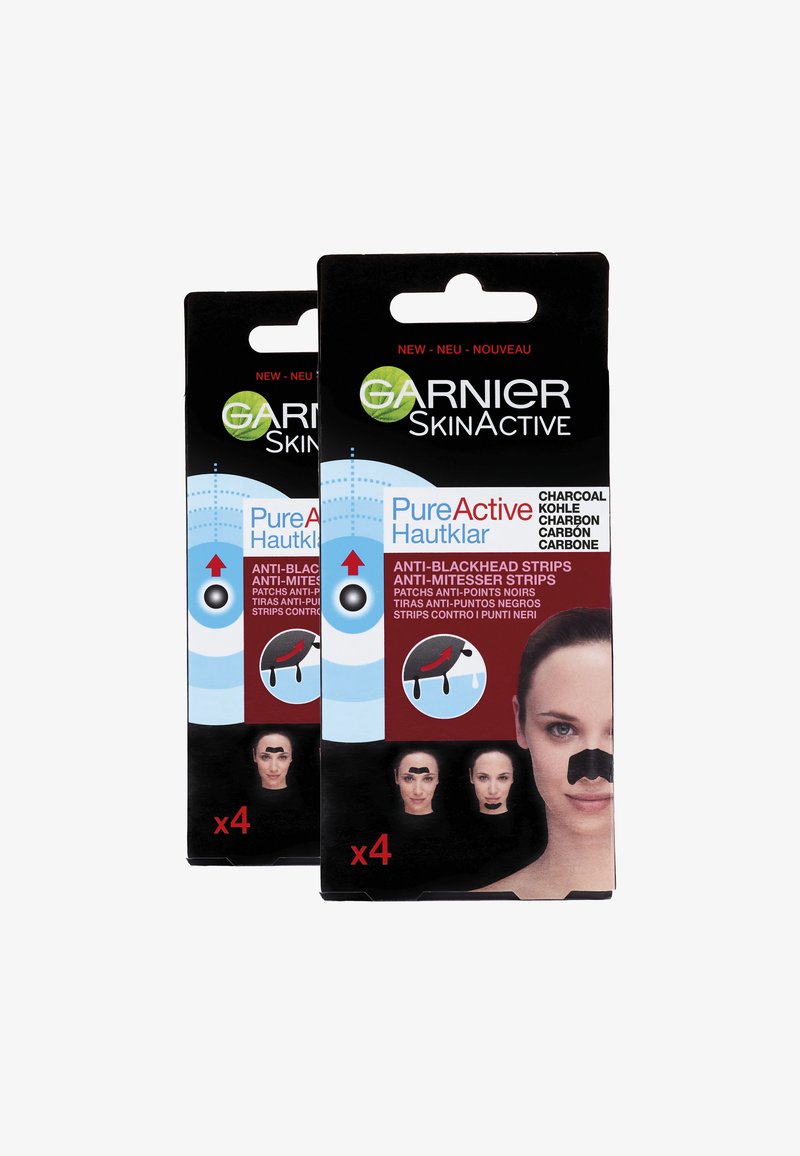 Garnier - GARNIER STRIPS VISO PURE ACTIVE CHARCOAL, STRIP ZONA-T CONTRO I PUNTI NERI, FORMULA ARRICCHITA CON CARBONE VEGETALE, EFFICACE IN SOLI 15 MINUTI - 2 PACK - Maschera viso - trasparente, Ingrandire