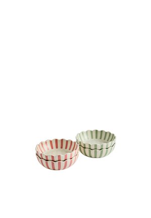 Next, SET OF 4 SCALLOP STRIPE STACKING NIBBLE BOWLS UNISEX - Skål - pink green
