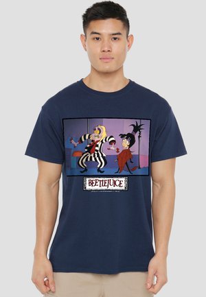 Cotton Soul, BEETLEJUICE AND LYDIA SUPER SHOCKED - Print T-shirt - dark blue