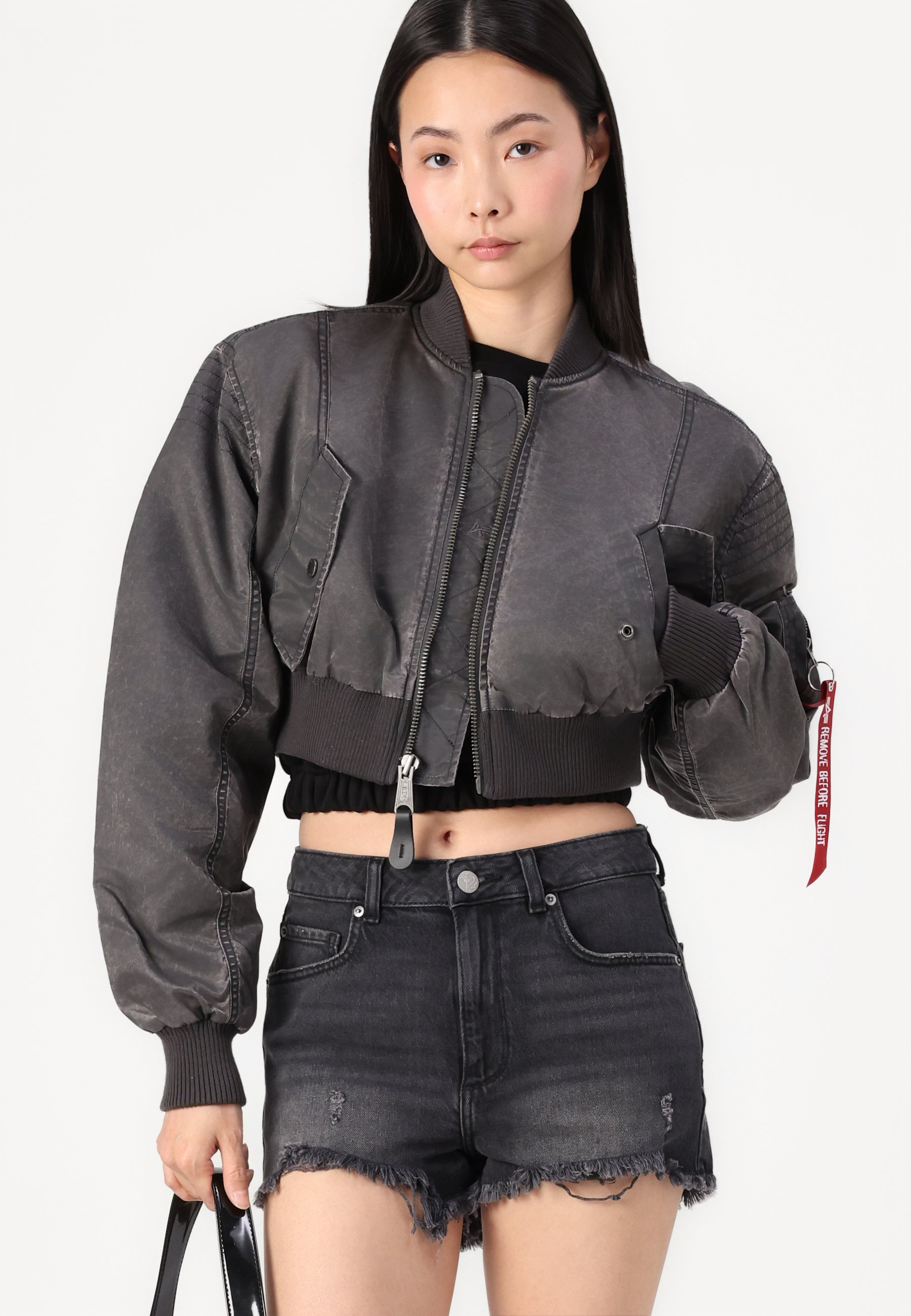 Alpha Industries VINTAGE CROPPED - Bomber Jacket - vintage grey