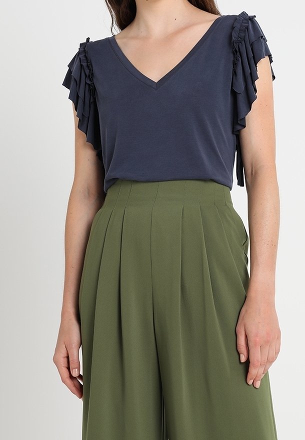 VILA Triko s potiskem - dark blue