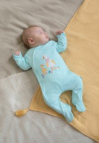 JoJo Maman Bébé DINO APPLIQUE STANDARD - Tutina - blue duck
